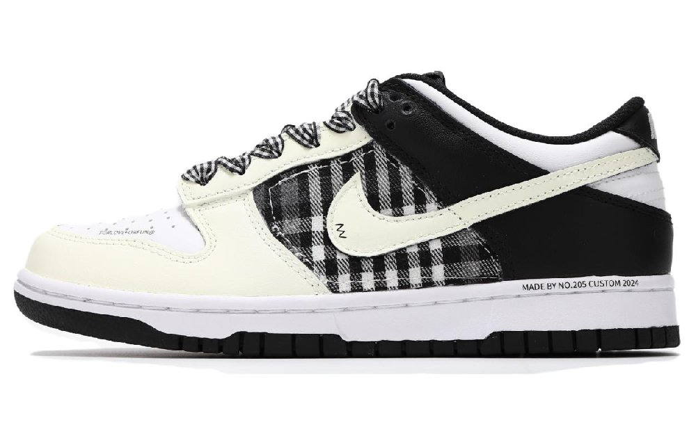 Nike Dunk Low Low-Top Skateboard Shoes Unisex Beige White Black