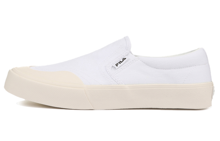 FILA Guard Slip On Canvas Low Top Skateboard Shoes Unisex Ecru Korean Style