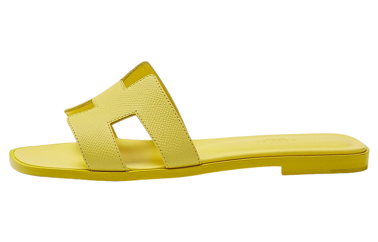 HERMES Oran Slide Slippers Women's Yellow