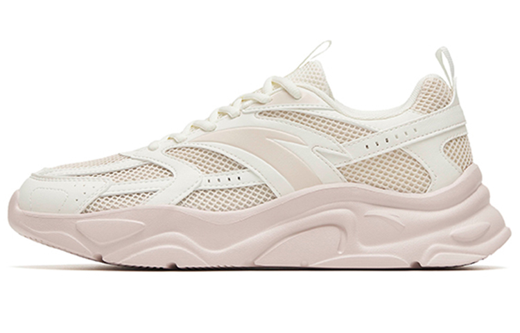Anta Cushioned Anti-Slip Wear-Resistant Breathable Lightweight Low-Top Casual Shoes Women's White Pink