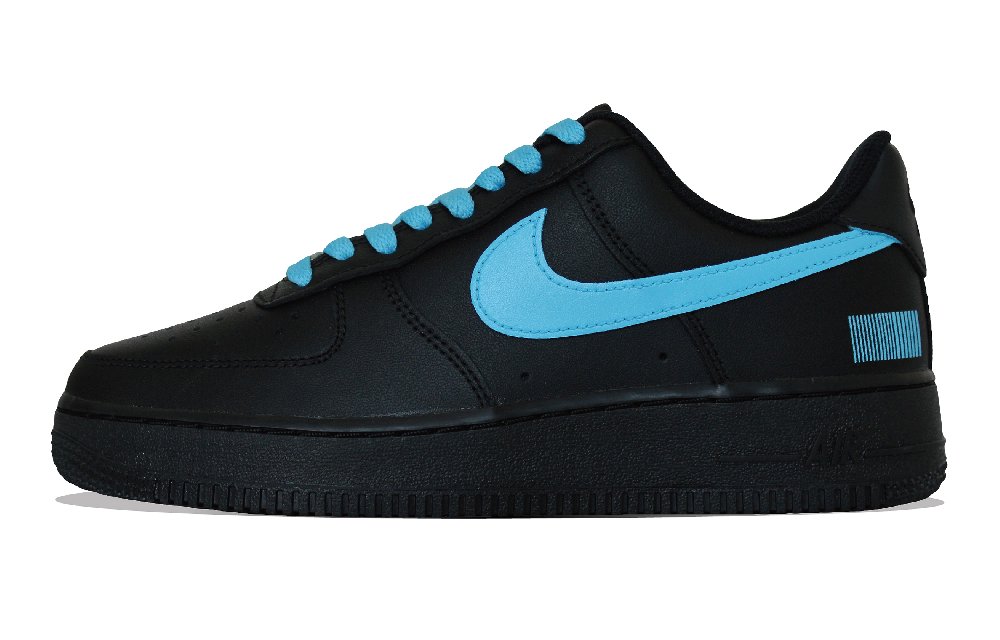 Nike Air Force 1 Low-Top Skateboard Shoes Men's Black Blue