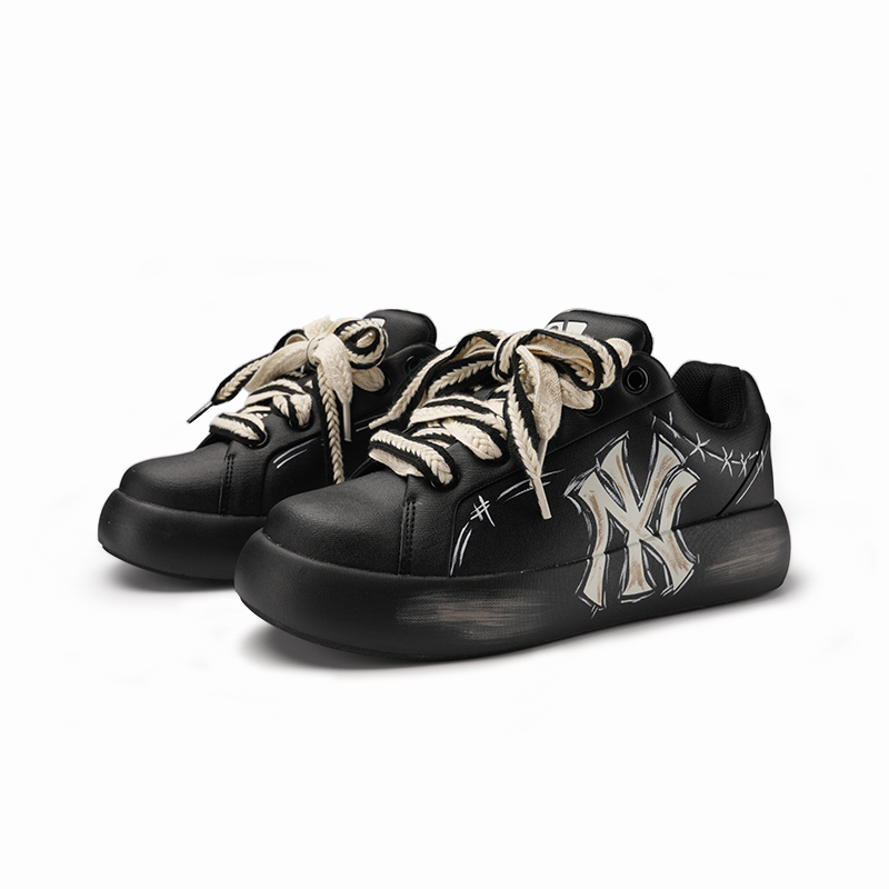 MLB Chunky Classic Anti-Slip Wear-Resistant Low-Top Casual Shoes Unisex Black