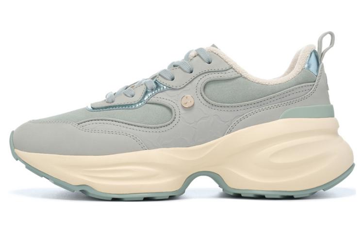 LI-NING 1990 Clouds Cushioning Wear-Resistant Rebound Low-Top Running Shoes Women's Light Green