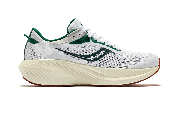 Saucony Triumph 21 Abrasion Resistant Breathable Low Top Training For Long Distance Running Shoes Men's White Green