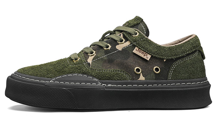 Jeep Abrasion Resistant, Lightweight, And Breathable Low Top Skateboard Shoes Men's Army Green