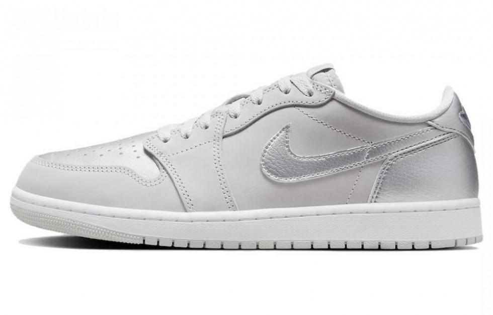 Jordan Air Jordan 1 Винтажные баскетбольные кроссовки Low Top Серебристо-серый Унисекс