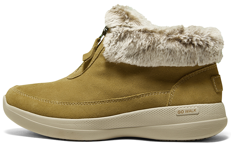 Skechers AGO WALK ARCH FIT BOOT Warm Anti-Slip And Wear-Resistant Short Mid-Calf Snow Boots Women's Chestnut