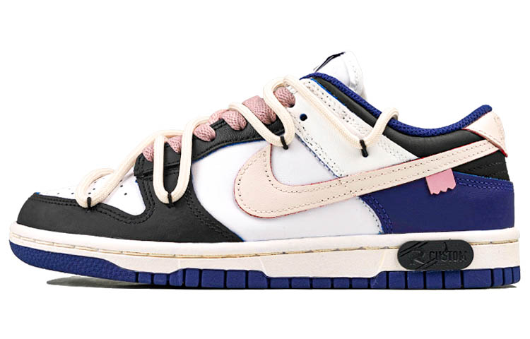 Nike Dunk Low RISK Anti-Slip Wear-Resistant Low-Top Skateboard Shoes Women's Blue Pink
