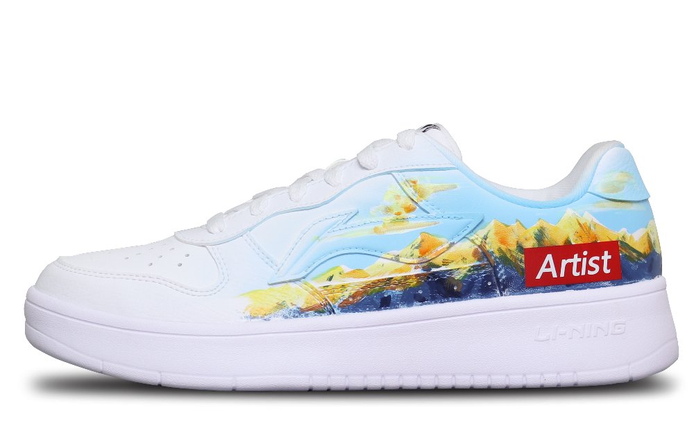 LiNing Pontoon Boats Anti-Slip And Wear-Resistant Breathable Low-Top Skateboard Shoes Men's White