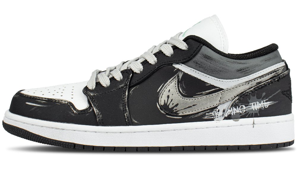 Jordan Air Jordan 1 Abrasion Resistant Low Top Vintage Basketball Shoes Unisex Black