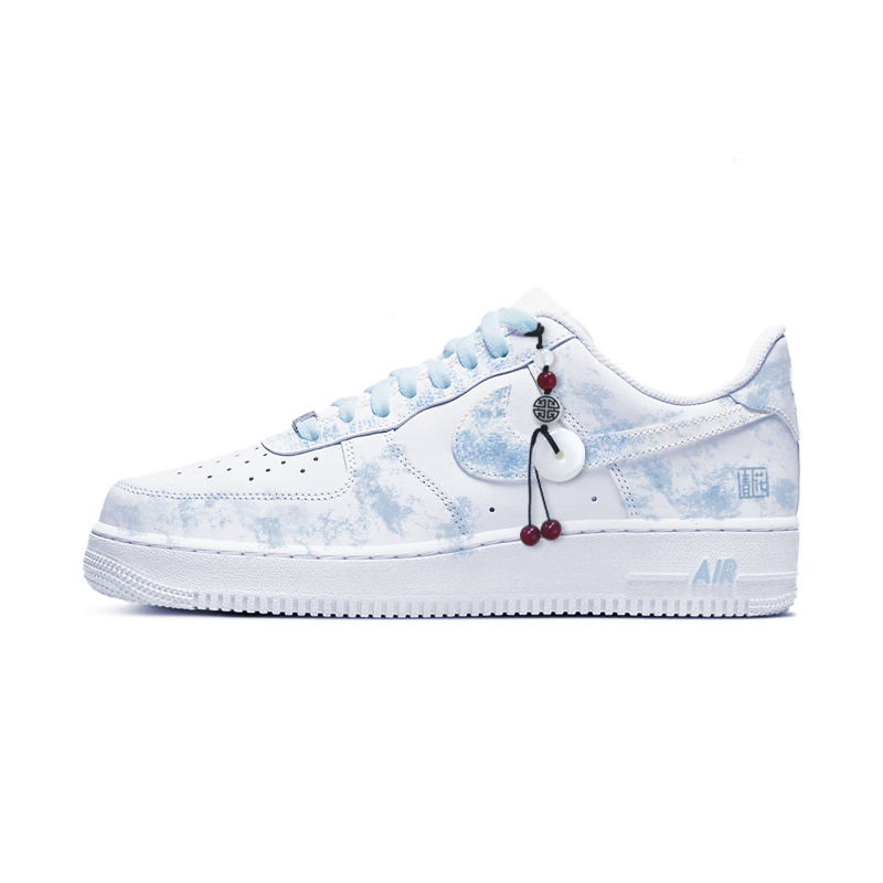 Nike Air Force 1 Anti Slip Wear Resistant Low Top Skateboard Shoes Unisex Blue White