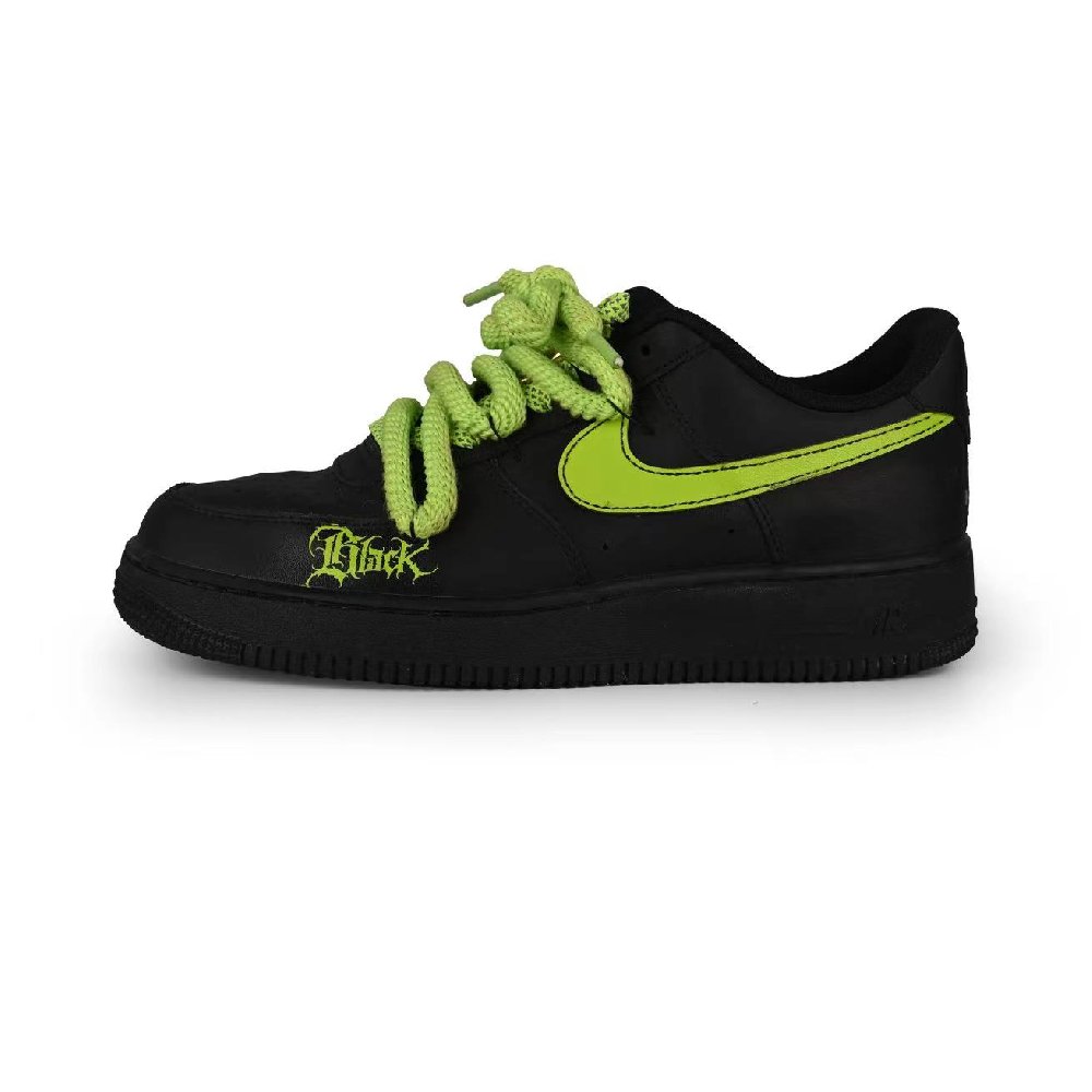 Nike Air Force 1 Slip-Resistant Low-Top Skateboard Shoes Unisex Black Green
