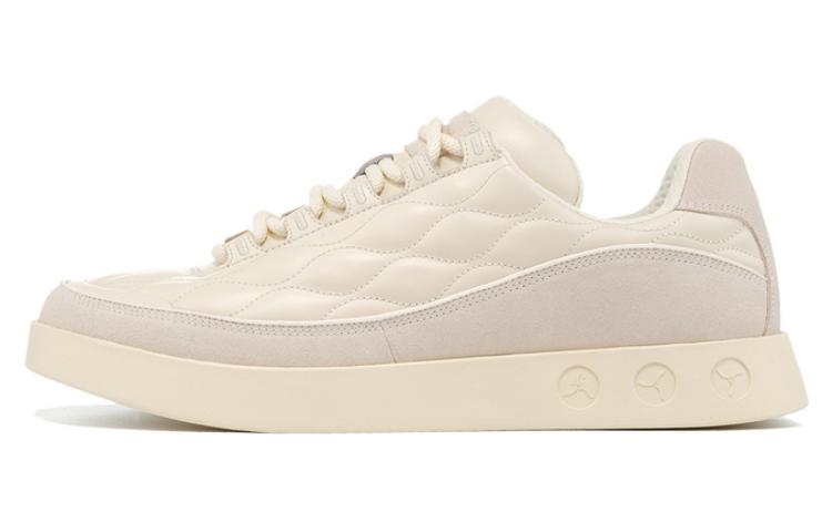 LI NING 1990 Classic Collection Lightweight And Breathable Low Top Skateboard Shoes Men's Ecru