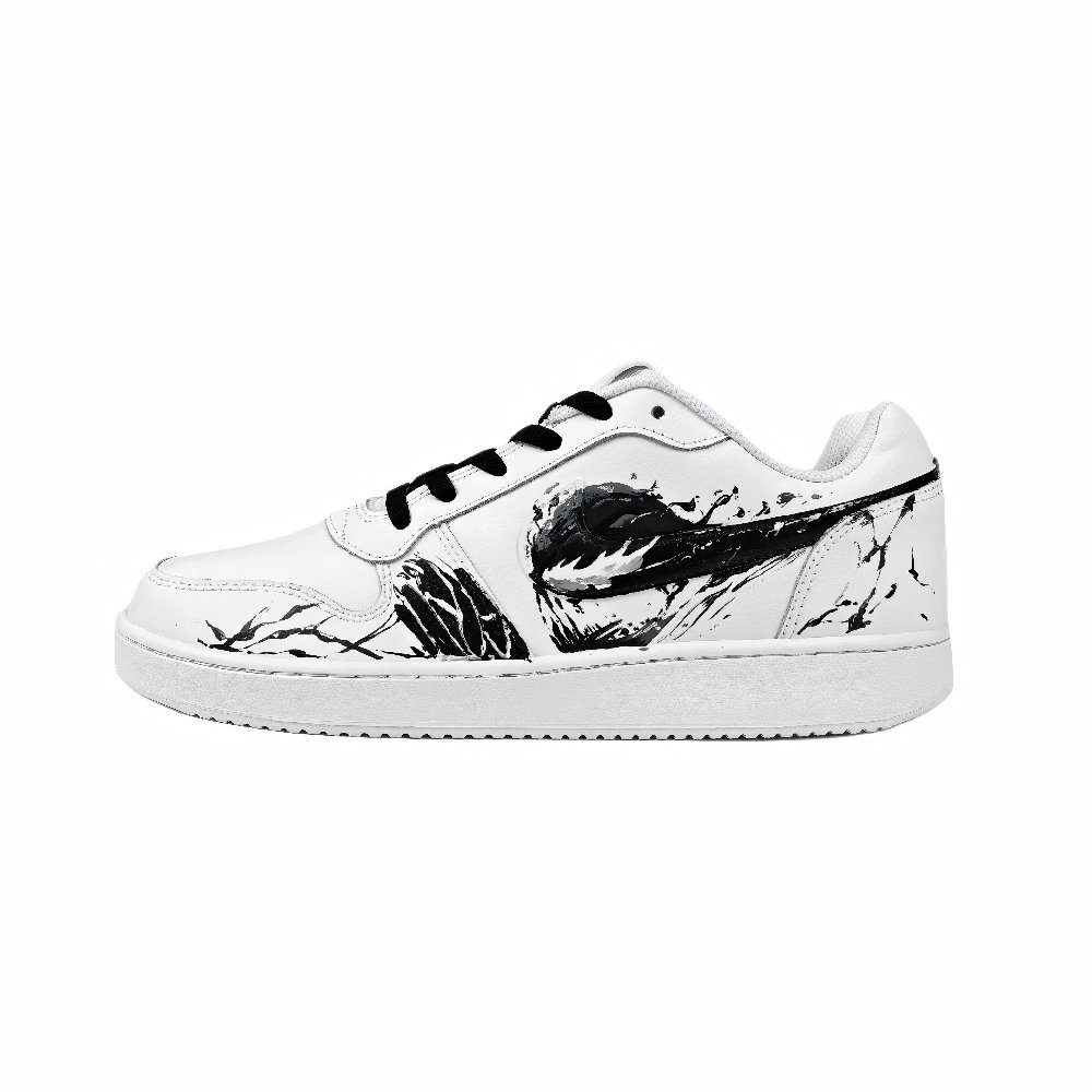 Nike EBERNON Black Venom Tongue Anti Slip Wear Resistant Low Top Skateboard Shoes Men's Black