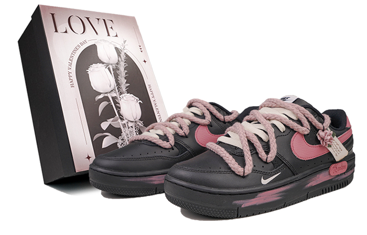 Nike Gamma Force RISK Night Rose Durable Breathable Low-Top Skateboard Shoes Women's Black Pink