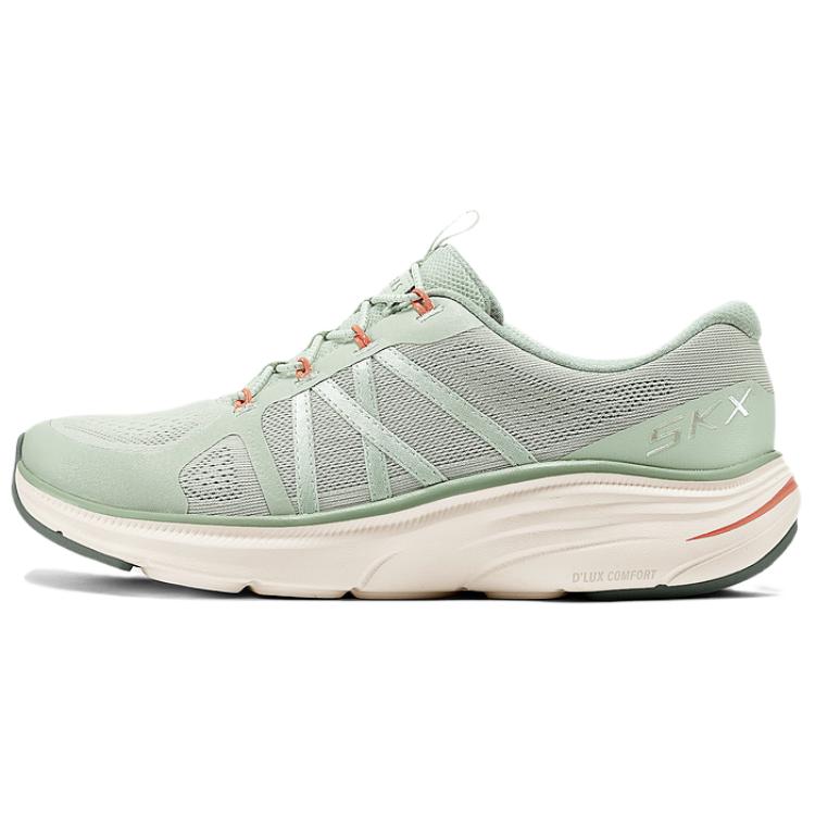 Skechers Cushioning Wear Resistant Low Top Casual Running Shoes Women's Light Green