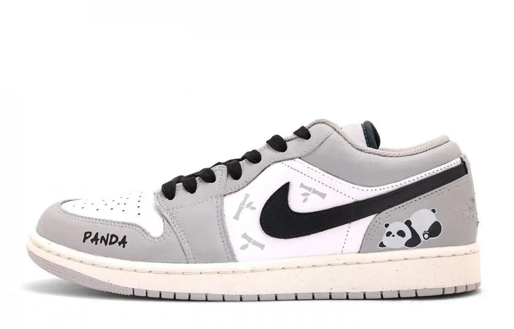Jordan Air Jordan 1 Abrasion Resistant Coverage Low top Vintage Basketball Shoes Unisex Gray White