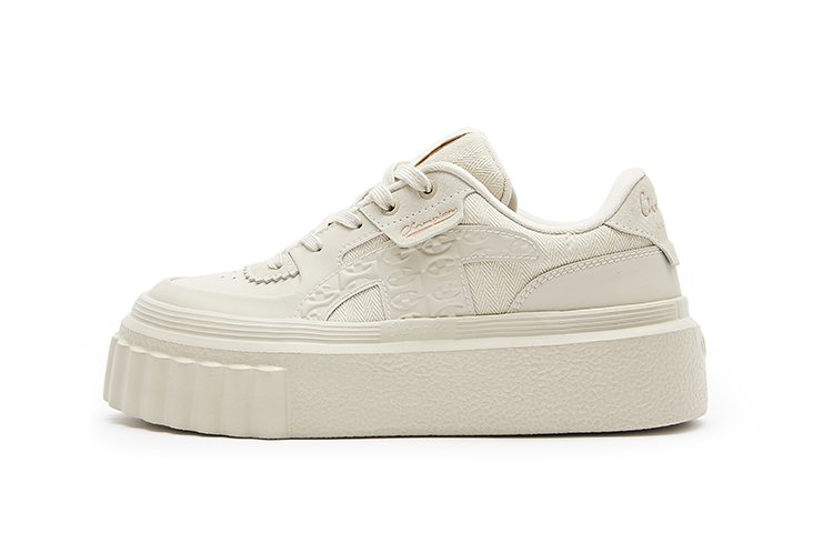 Champion Pompadour Shoes Champ Creeper 1 Low-Top Skateboard Shoes Women's Light Gray