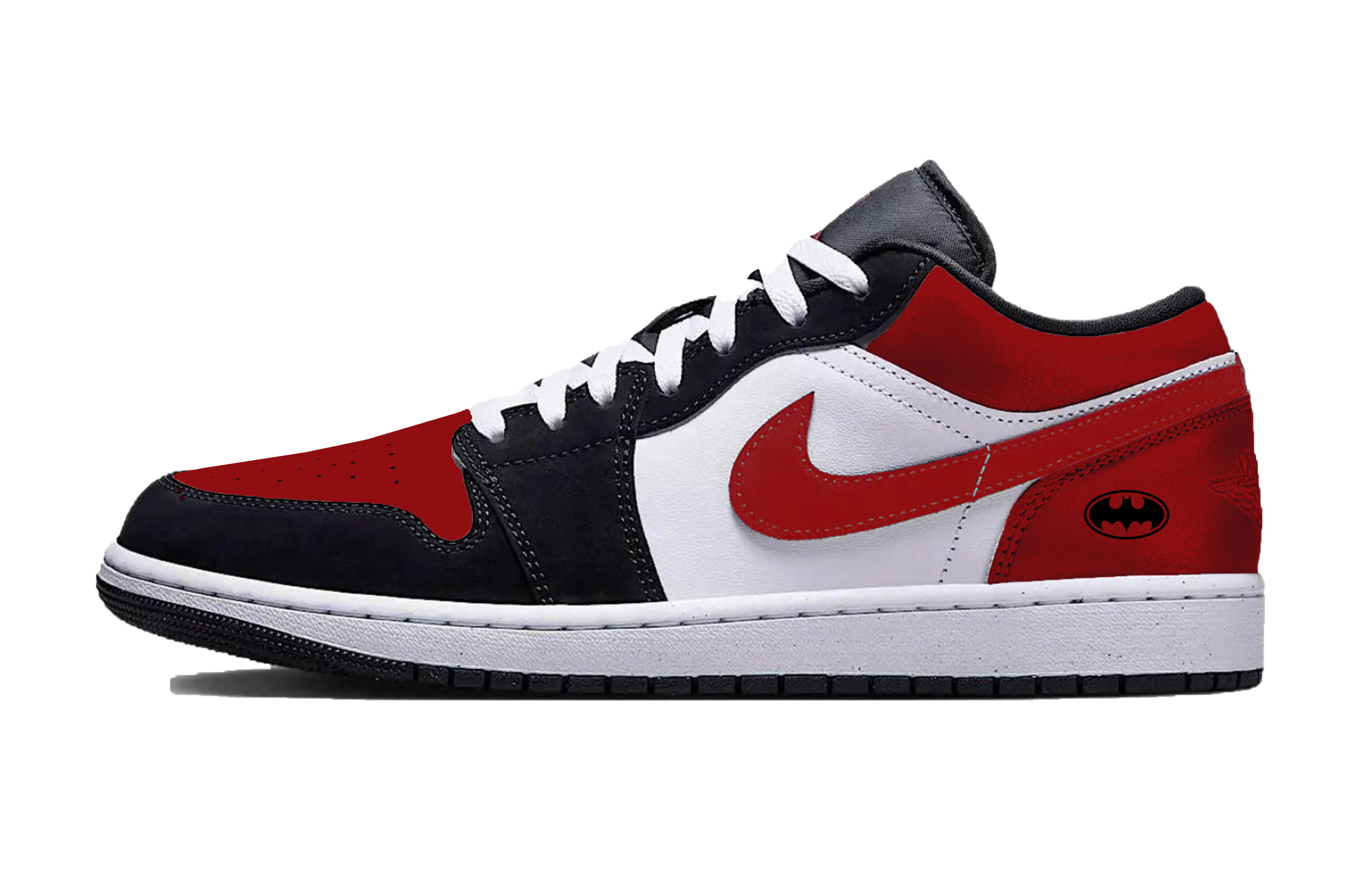 Jordan Air Jordan 1 Burgundy Bat Abrasion Resistant Support Low top Vintage Basketball Shoes Unisex Red White