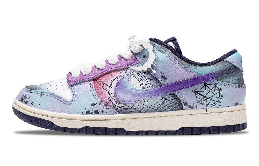 Nike Dunk Unicorn Star X Slip-Resistant Low-Top Skateboard Shoes Men's Blue Purple Pink