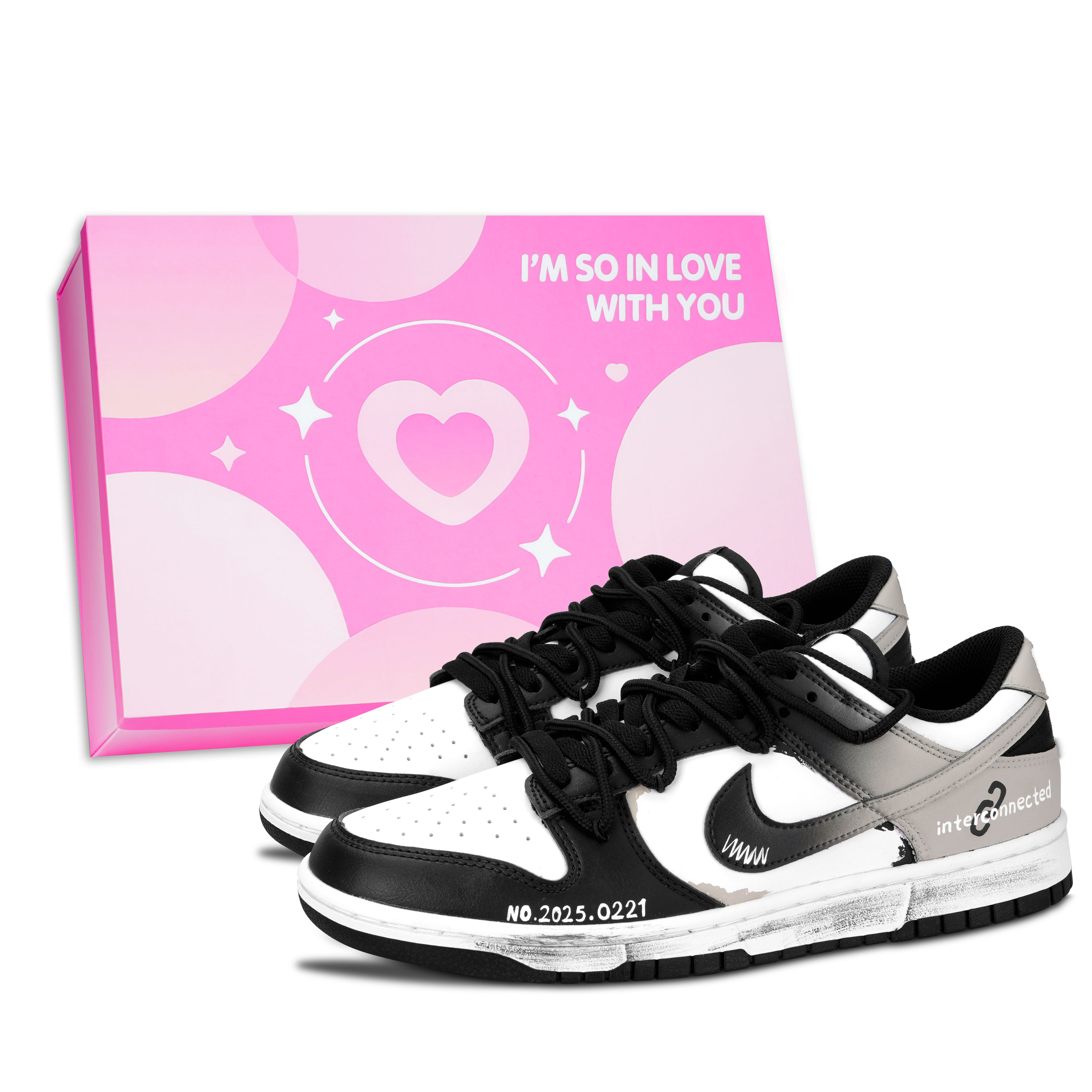 Nike Dunk Black White, Shackles Heavy Abrasion Resistant Low top Skateboard Shoes Unisex Coffee