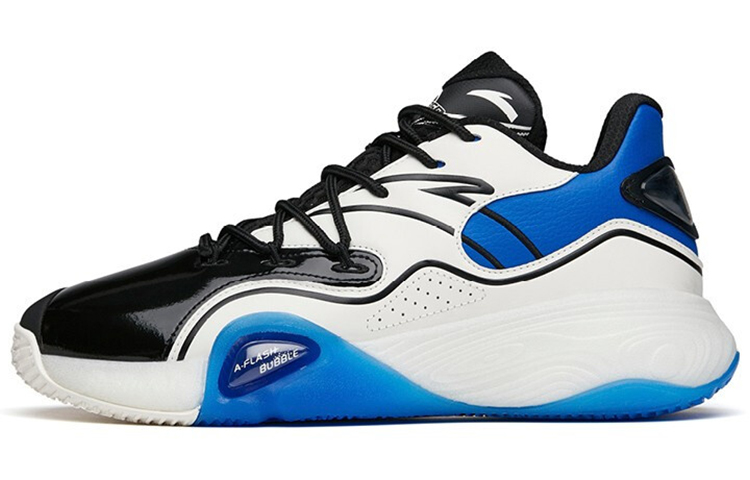 Anta A Flash Bubble 1.0 KT Wear-Resistant Slip-Resistant Low-Top Performance Basketball Shoes Men's Black White Blue