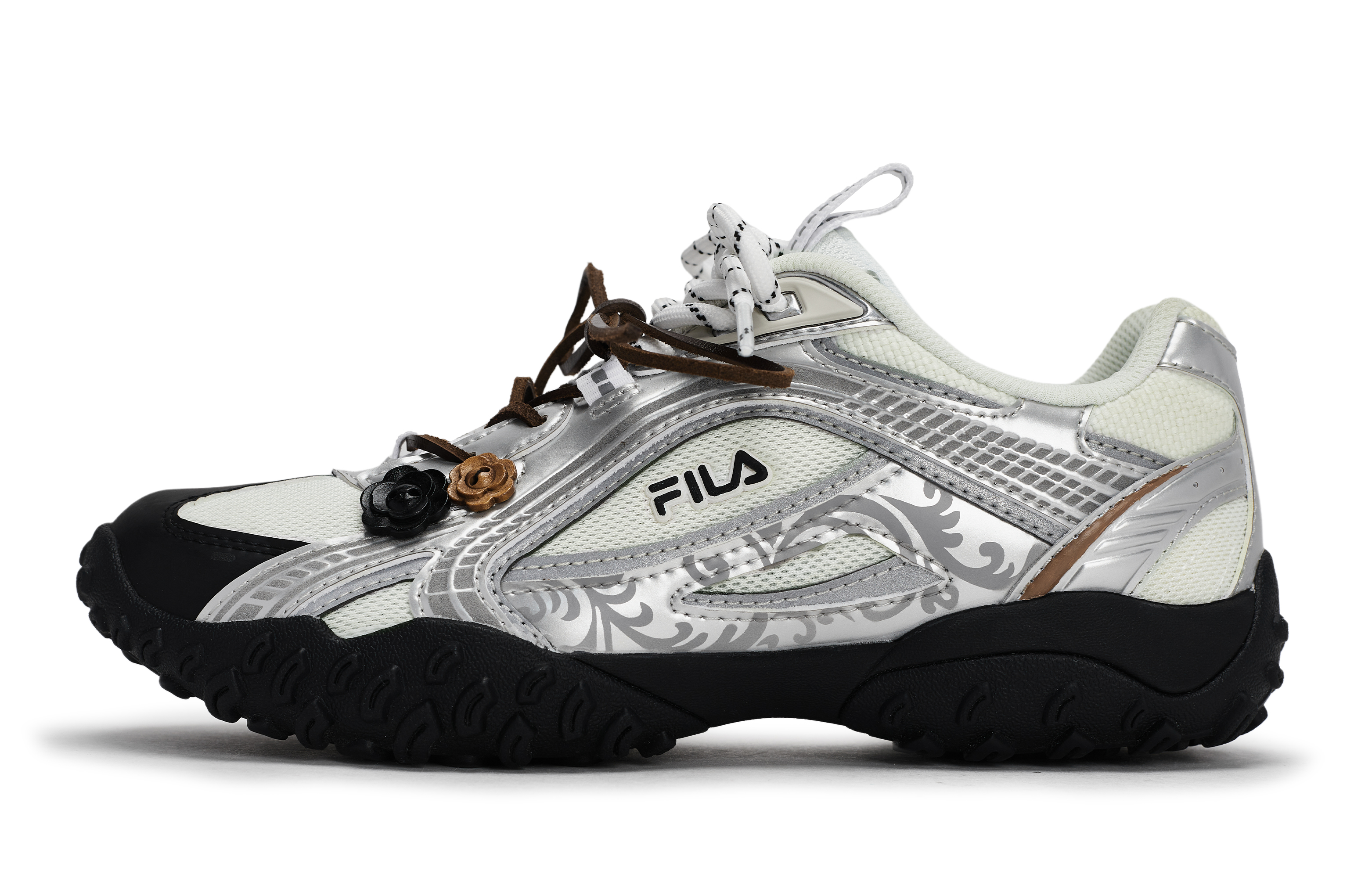 FILA PEBBLE Gray Garden Abrasion Resistant Low Top Casual Shoes Women's Black White Beige Silver купить в интернет-магазине Yoocart с быстрой доставкой по России.