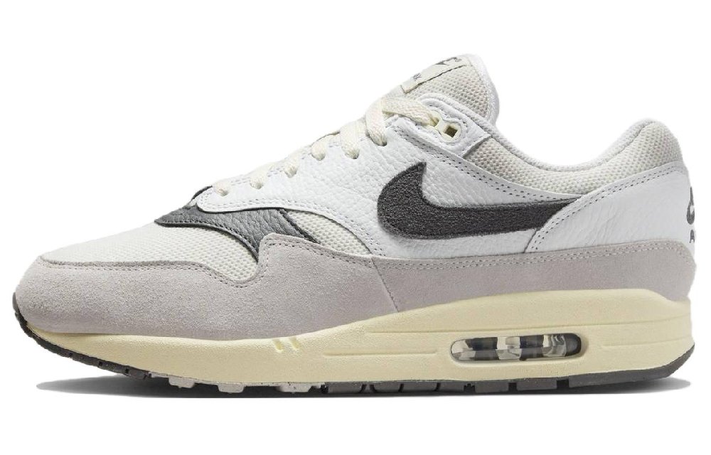 Nike Air Max 1 Беговые кроссовки Низкие Белый Серый Черный Мужские