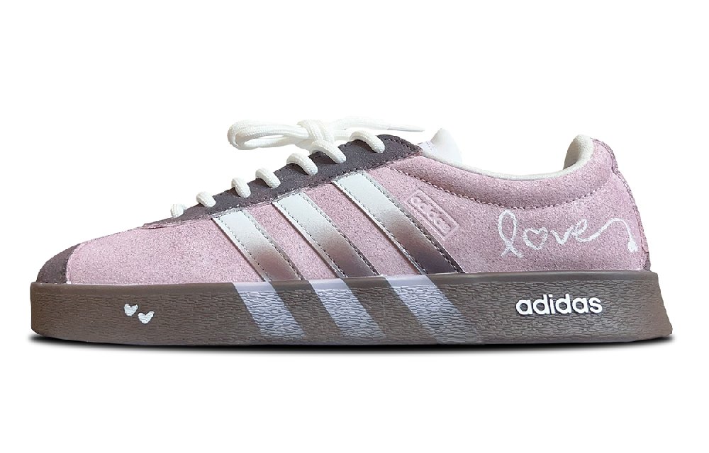 Adidas VL COURT 2.0 Abrasion Resistant Balance Low Top Skateboard Shoes Unisex Light Purple
