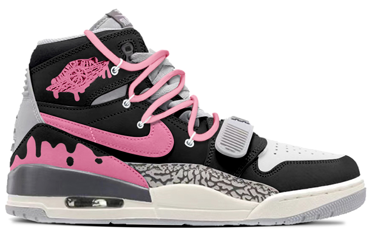 Jordan Legacy 312 High-Top Vintage Basketball Shoes Men's Pink Black