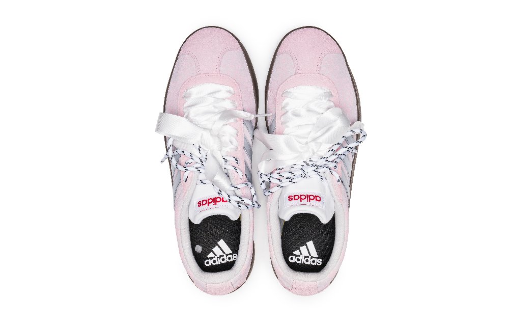 Adidas Neo VL Court 2.0 Anti-Slip Wear-Resistant Low-Top Skateboard Shoes Unisex Pink Silver