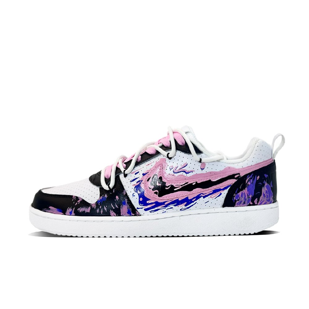 Nike Court Borough Phantom Light And Shadow Anti Slip Wear Resistant Low Top Skateboard Shoes Men's Black Pink