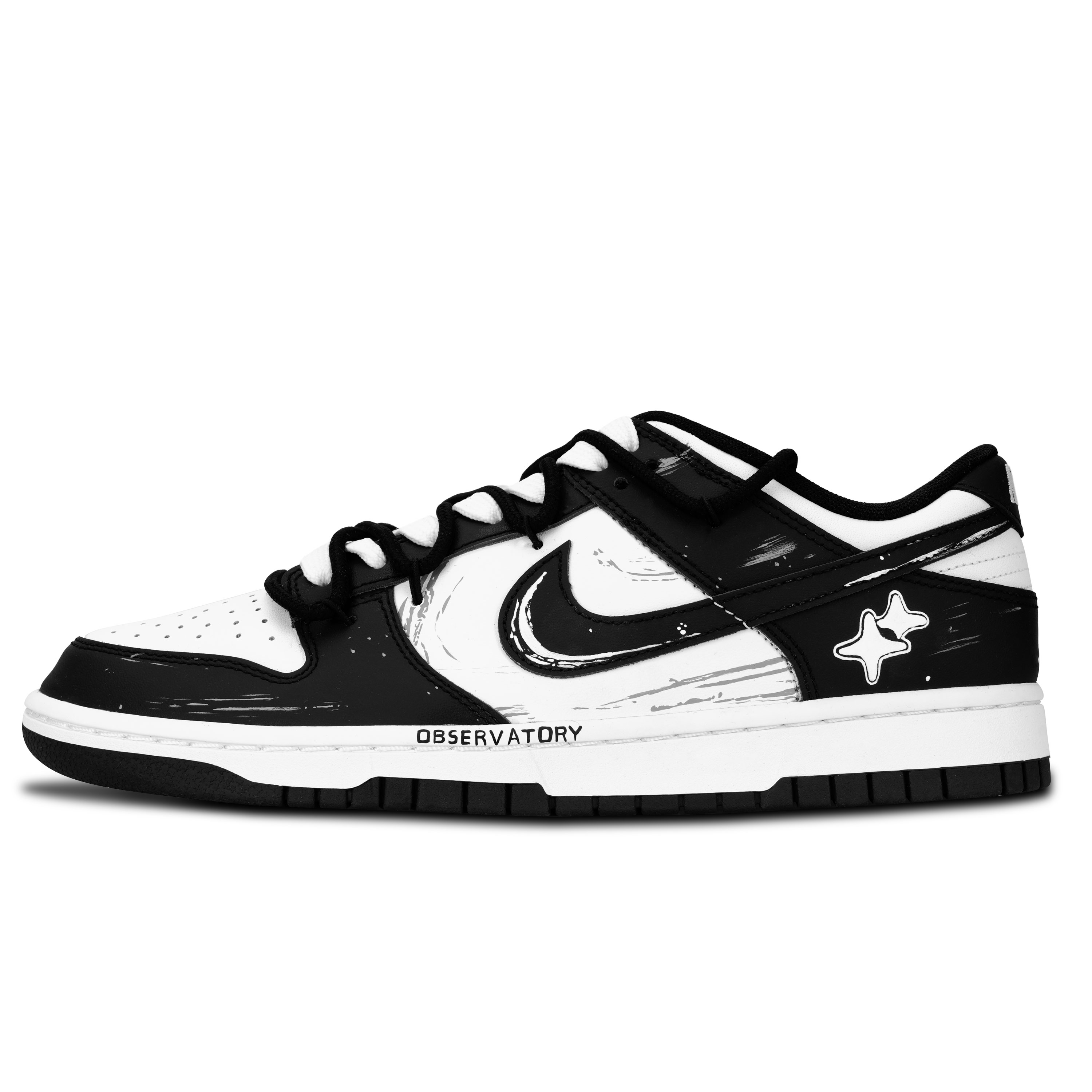 Nike Dunk Black White, Racing Through The Wind Abrasion Resistant Low top Skateboard Shoes Unisex Black