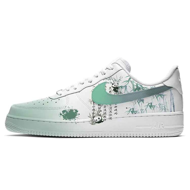 Nike Air Force 1 Anti-Slip Wear-Resistant And Impact-Resistant Low-Top Skateboard Shoes Women's White Green