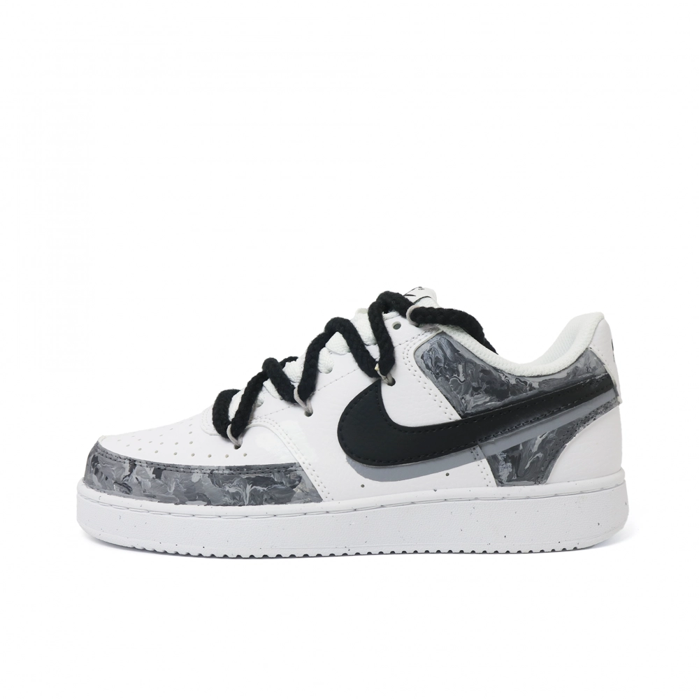 Nike Court Vision 1 Wind Rising And Cloud Gathering 2.0 Abrasion Resistant Low top Skateboard Shoes Men's Black White
