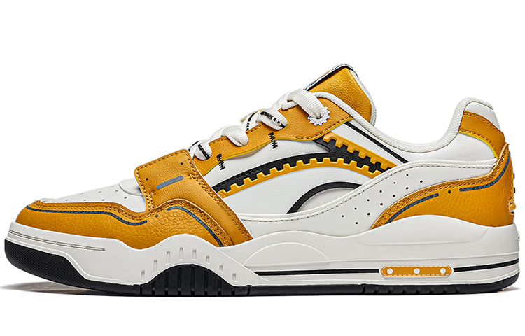 LiNing Moon White-Dream Durable Breathable Lightweight Low-Top Skateboard Shoes Unisex Orange White