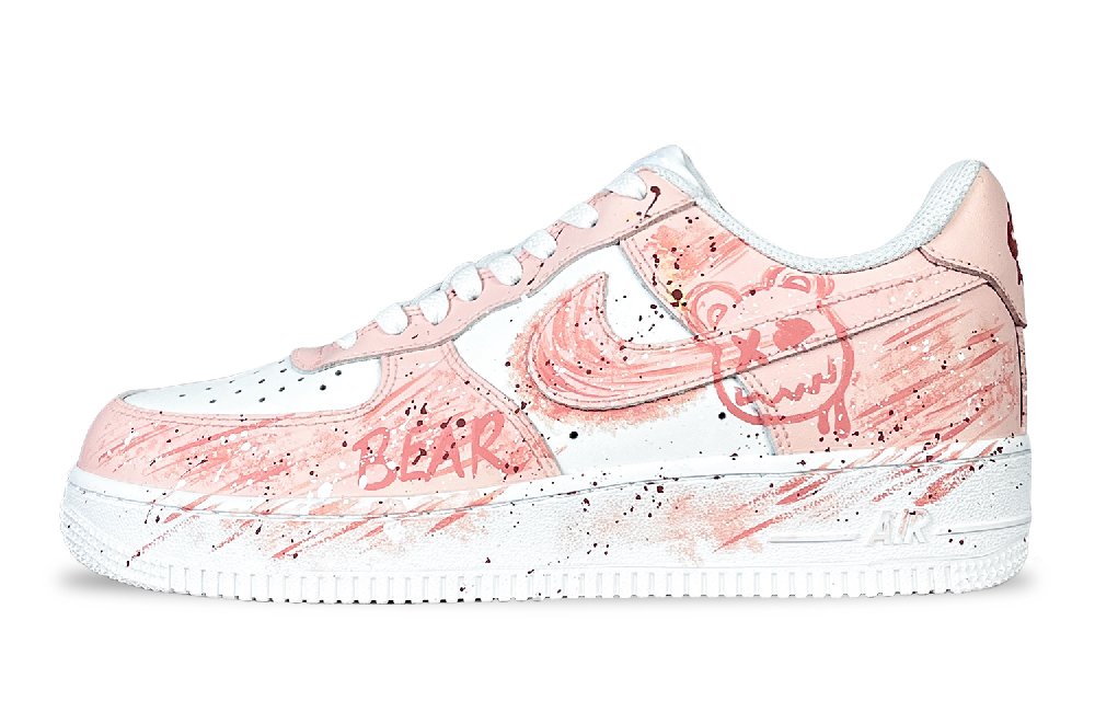 Nike Air Force 1 Barbie Bear Slip Resistant Low Top Skateboard Shoes Unisex Pink