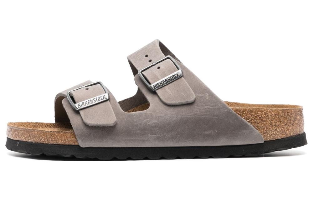 Birkenstock Arizona Soft Footbed Oiled Leather Sandals 'Iron' Women's