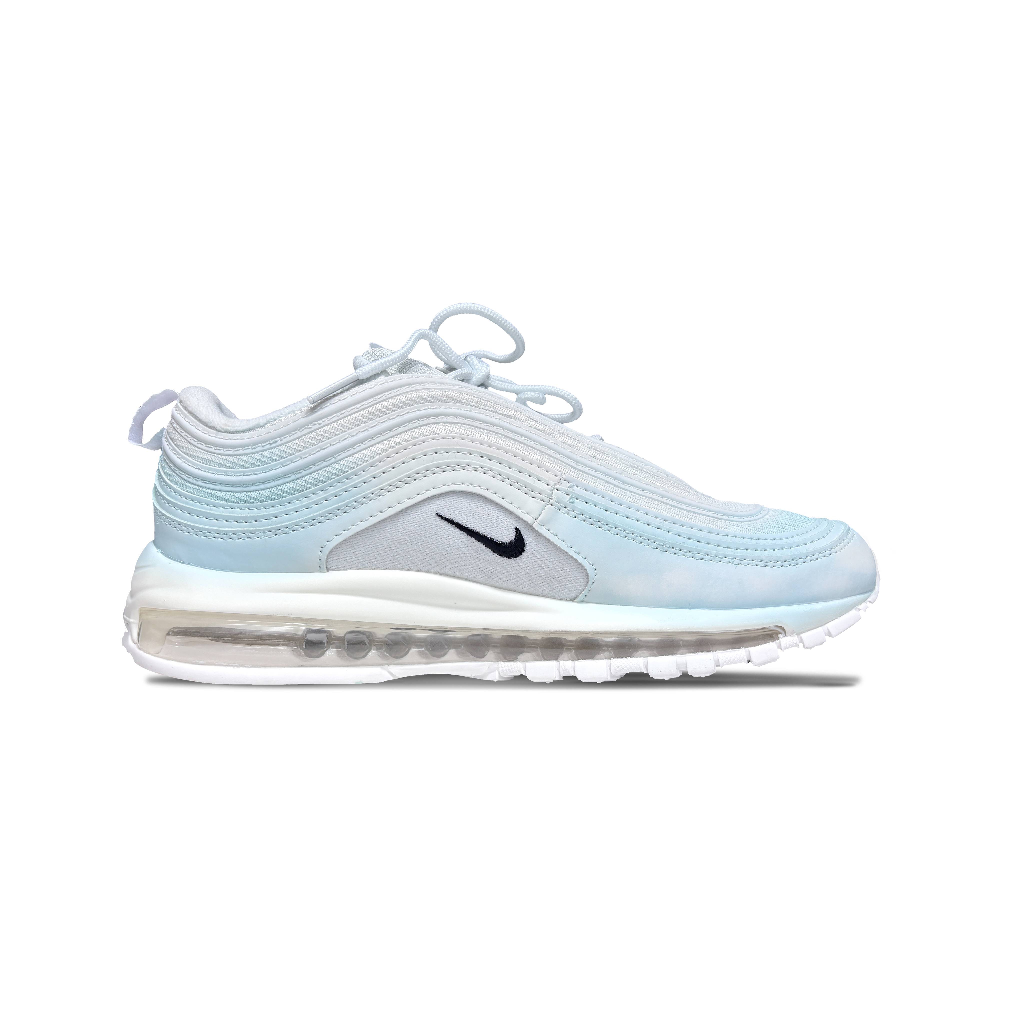Nike Air Max 97 Cushioning, Wear Resistant Low top Running Shoes Unisex Light Blue