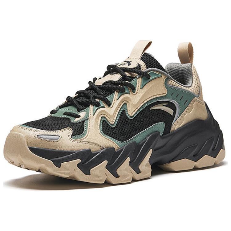 Anta Slate Slip Resistant Abrasion Resistant Low top Casual Shoes Men's Beige Black Green