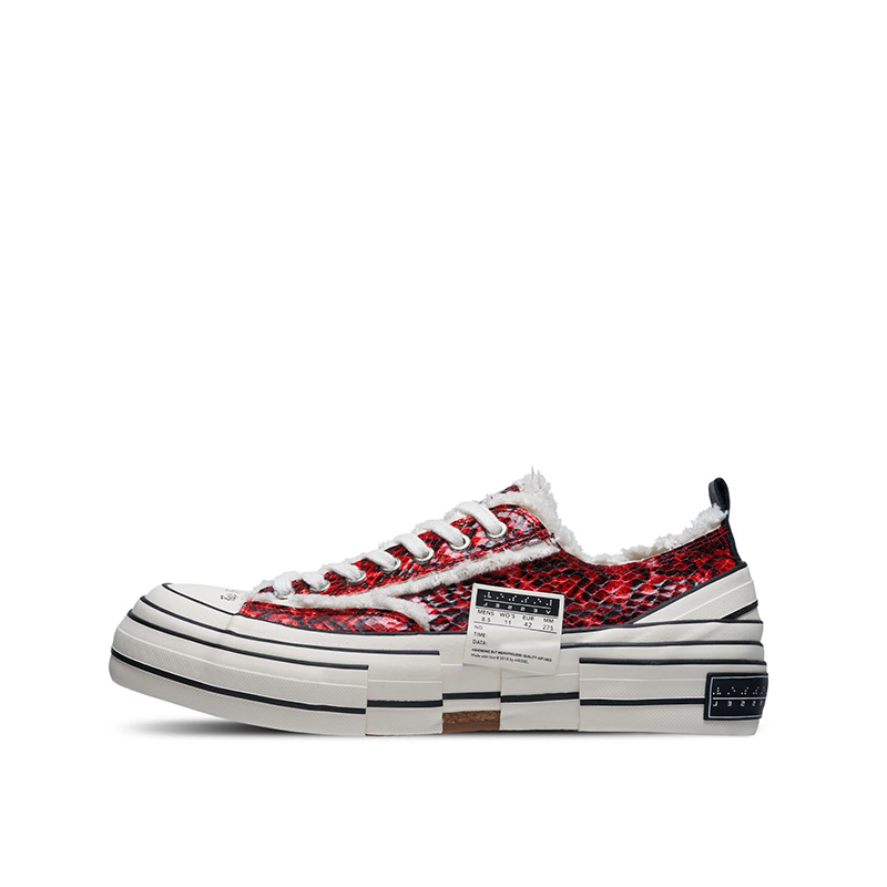 VESSEL G.O.P. Lows Python Pattern Anti-Slip Wear-Resistant Low-Top Canvas Shoes Unisex Red