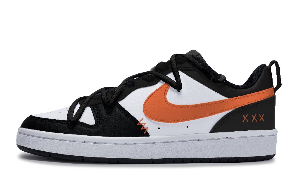 Nike Court Borough 811 Manufacture Orange C American Low-Top Skateboard Shoes Women's Black White Orange