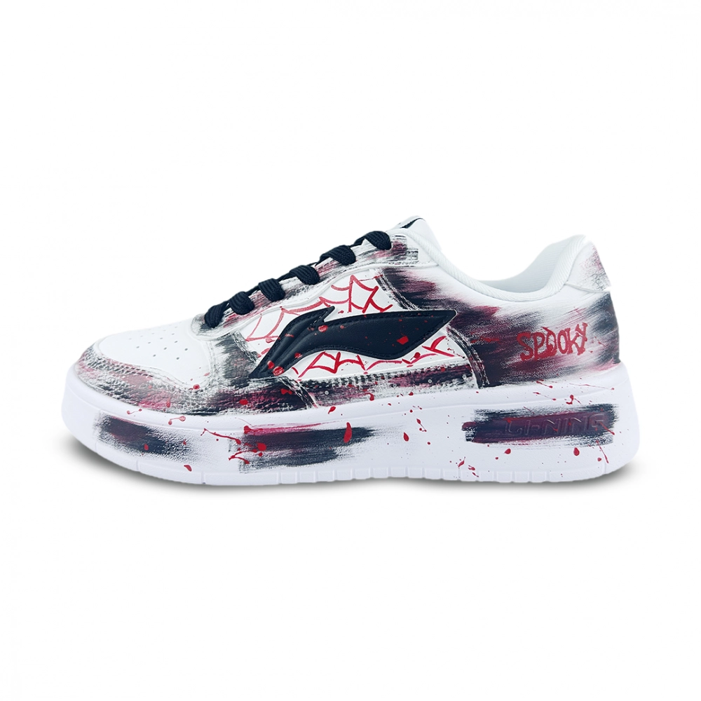 LiNing Pontoon Boats Cushioning, Abrasion Resistant, Height Increasing Low top Skateboard Shoes Men's White