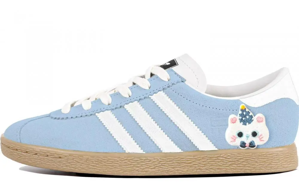 Adidas Originals Stadt Green Purple Blue Cat, Ballet Style, Applique, Stylish Design German Army Trainers Unisex Blue