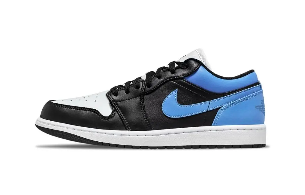 Jordan Air Jordan 1 University Blue Support Low top Vintage Basketball Shoes Unisex Blue White