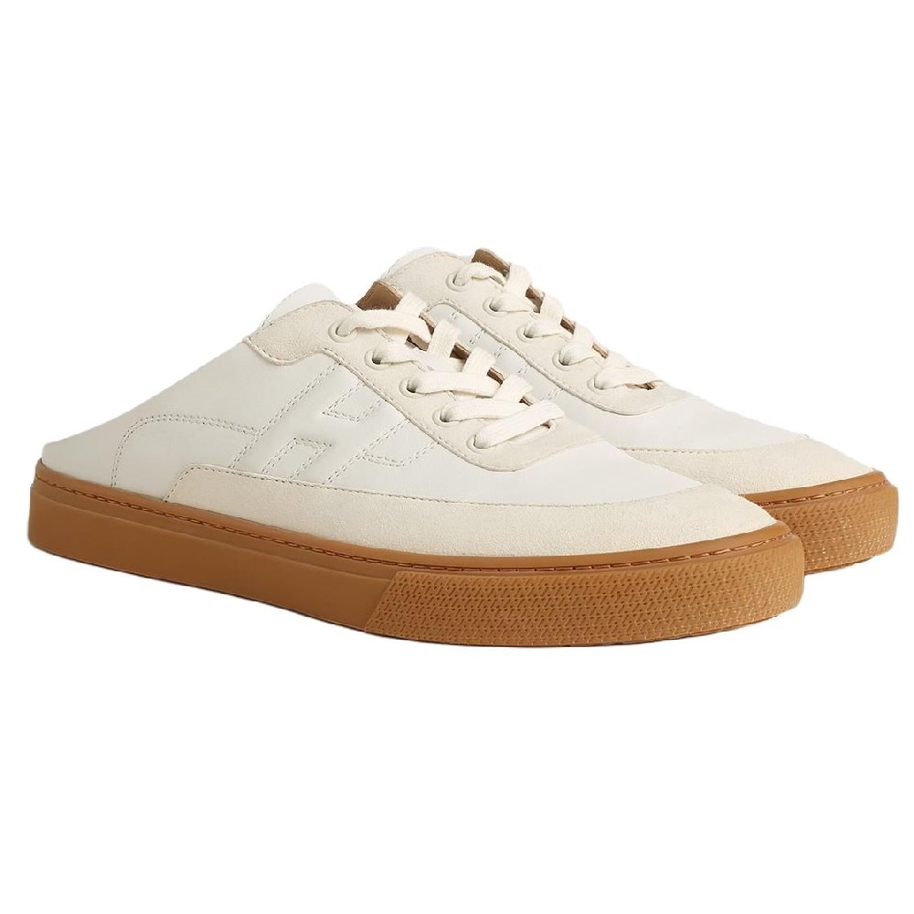 HERMES Closed Toe Slippers Men's Beige
