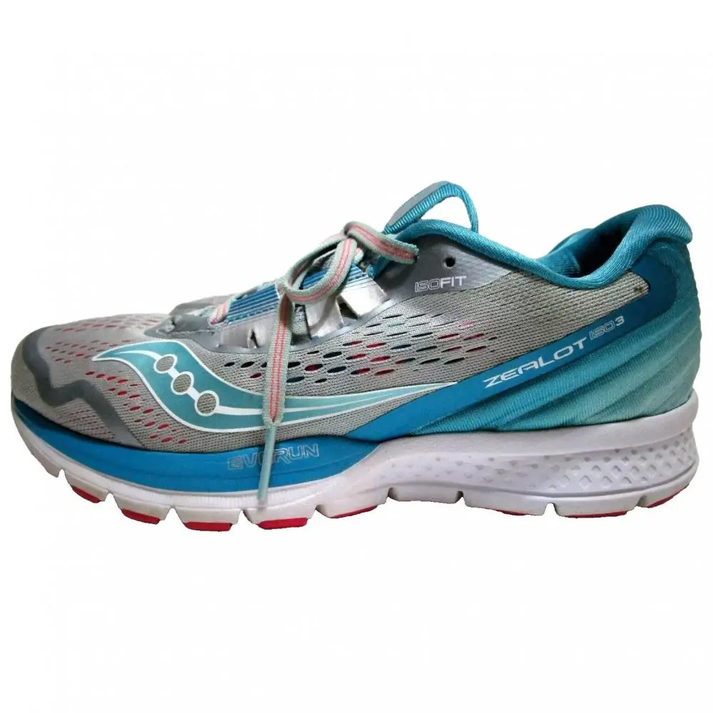 Saucony Zealot Iso 3 Anti Slip Wear Resistant Low Top Casual Running Shoes Women's Gray Blue