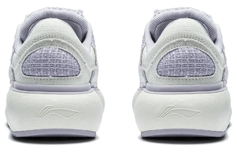 LiNing Yun You C4D Cushioning Wear-Resistant Low-Top Casual Shoes Women's Beige White Purple