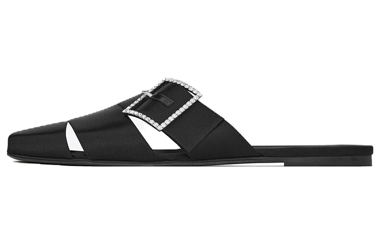 SAINT LAURENT Slip Resistant Closed Toe Slippers Men's Black