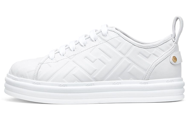 FENDI Leather Flatform White Women's